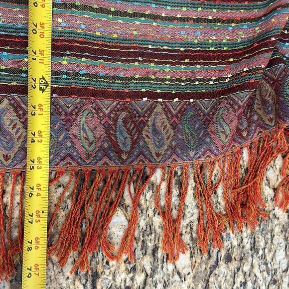 Pashmina Fringe Hem Multi-Print Long Scarf - Picture 5 of 5